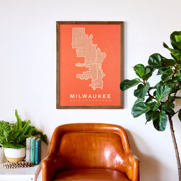 Milwaukee Neighborhood Map Poster, Milwaukee City Map Art Print