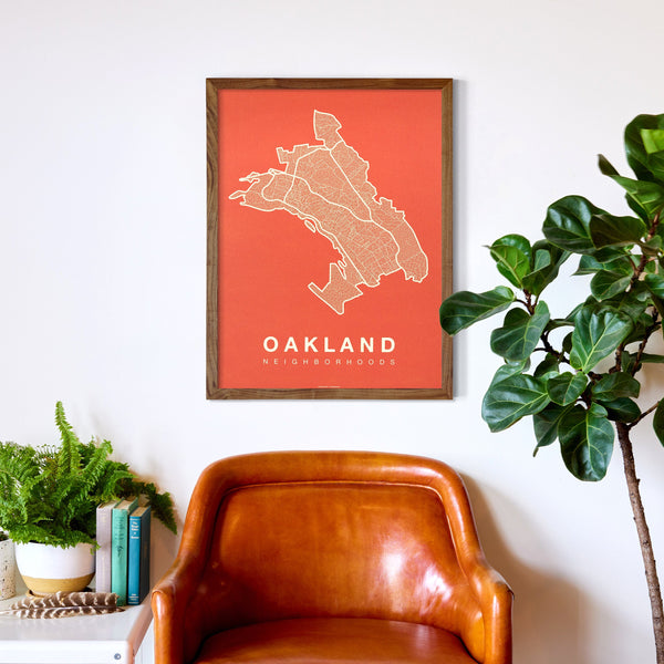 Oakland Neighborhood Map Poster, Oakland City Map Art Print