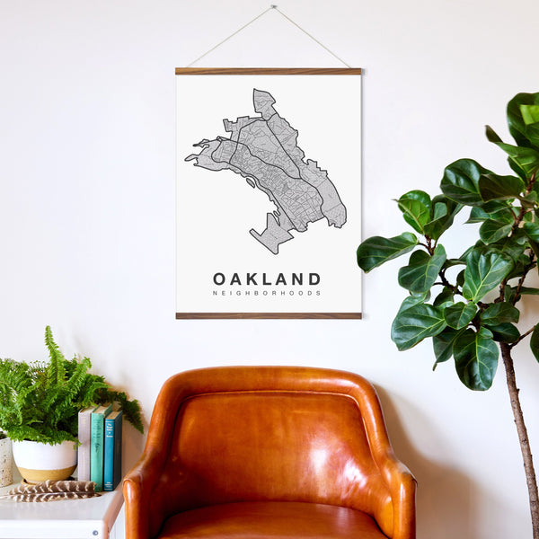 Oakland Neighborhood Map Poster, Oakland City Map Art Print