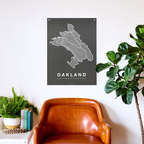 Oakland Neighborhood Map Poster, Oakland City Map Art Print