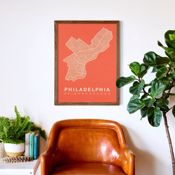 Philadelphia Neighborhood Map Poster, Philadelphia City Map Art Print