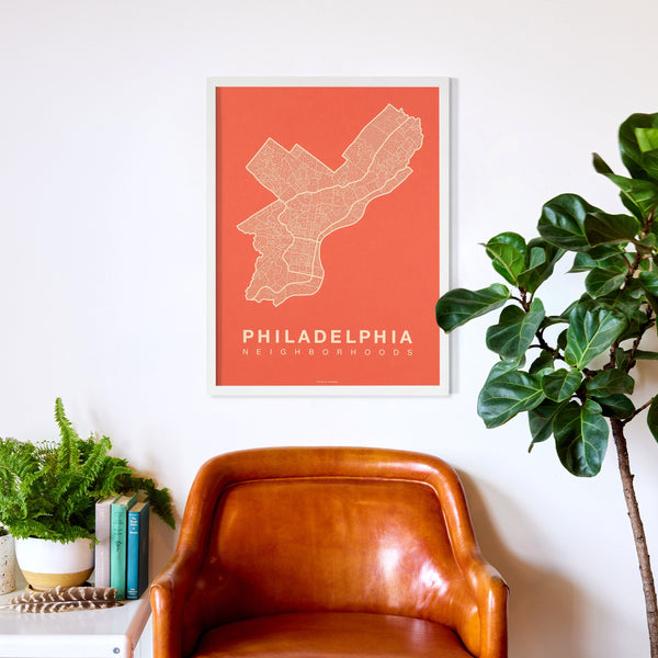 Philadelphia Neighborhood Map Poster, Philadelphia City Map Art Print
