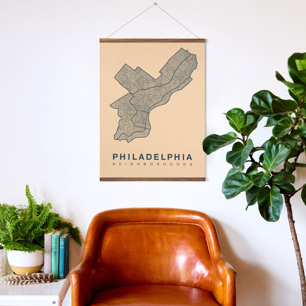 Philadelphia Neighborhood Map Poster, Philadelphia City Map Art Print