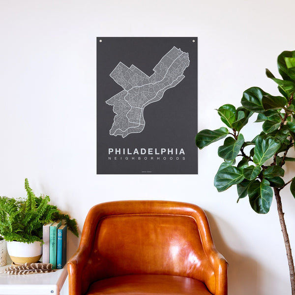 Philadelphia Neighborhood Map Poster, Philadelphia City Map Art Print